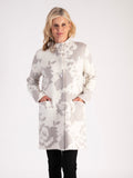 Grey Knitted Floral Coat
