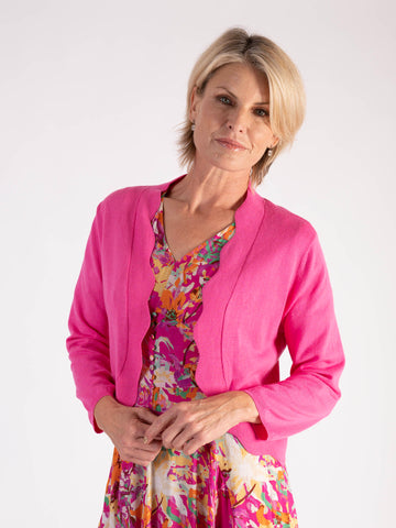A Pink Scalloped Edge Cardigan