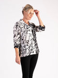 Black/White Contrast Panels Poetry Shirt – Effortless Refinement