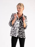 Black/White Contrast Panels Poetry Shirt – Effortless Refinement
