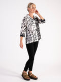 Black/White Contrast Panels Poetry Shirt – Effortless Refinement