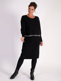 Black Layered Dress With Diamonte Detail