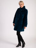 Teal Faux Fur Reversible Coat