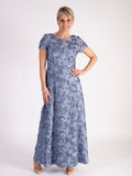 Blue Lace Dress With Short Sleeves - Promotion Until 22nd May 2024