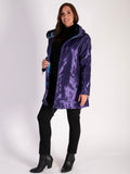 Grape/Abstract Reversible Raincoat With Zip