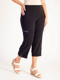 Black Cropped Pant with Zip Pocket Detail