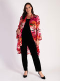 Rose Noir Hand Silk Mix Painted Abstract Floral Silk Devoree Jacket with Split Cuff Detail- LIMITED EDITION
