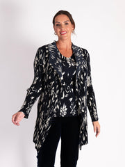 Navy/Ivory Floral Print Shrug