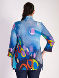 Blue/Multi Printed Wire Neck Shirt