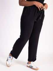 Black Pull On Tailored Joggers With Elasticated Waist