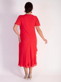 Poppy Double Layer Chiffon Cowl Neck Dress with Angel Sleeves - Promotion Until 8th May 2024