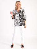 Black/White Contrast Panels Poetry Shirt – Effortless Refinement