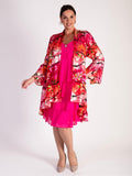 Rose Noir Hand Silk Mix Painted Abstract Floral Silk Devoree Jacket with Split Cuff Detail- LIMITED EDITION
