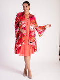 Rose Noir Hand Silk Mix Painted Abstract Floral Silk Devoree Jacket with Split Cuff Detail- LIMITED EDITION