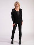 Black Diamanté Neck Detailed Jumper