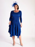 Cobalt Crush Pleat Layered Dress