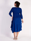 Cobalt Crush Pleat Layered Dress