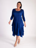Cobalt Crush Pleat Layered Dress
