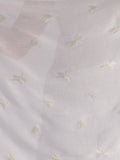 White Voile Scarf with Emboidered Silver Dragonflies