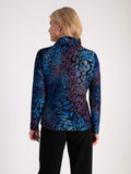 Cobalt/Purple Burnout Cowl Neck Top
