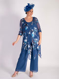 Bluebird Floral Print Silk Devoree Pixie Coat