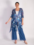 Bluebird Floral Print Silk Devoree Pixie Coat