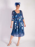 Bluebird Floral Print Silk Devoree Pixie Coat