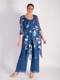 Bluebird Floral Print Silk Devoree Pixie Coat