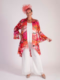 Rose Noir Hand Silk Mix Painted Abstract Floral Silk Devoree Jacket with Split Cuff Detail- LIMITED EDITION
