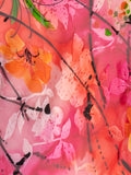 Rose Noir Hand Silk Mix Painted Abstract Floral Silk Devoree Jacket with Split Cuff Detail- LIMITED EDITION