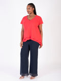 Poppy Double Layer Split Sleeve V-Neck Top