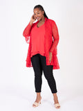 Poppy Double Layer Split Sleeve V-Neck Top