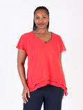 Poppy Double Layer Split Sleeve V-Neck Top