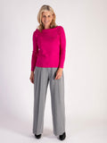 Fuchsia Boatneck Jumper with Crystal Embellishment