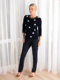 Brax  High Waist 30" Pull On Trouser Navy