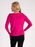 Fuchsia Boatneck Jumper with Crystal Embellishment
