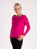 Fuchsia Boatneck Jumper with Crystal Embellishment