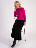 Fuchsia Boatneck Jumper with Crystal Embellishment