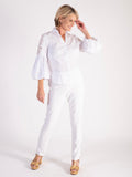 White Embroidered Puff Sleeves Shirt - Promotion Until 8th May 2024
