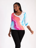White/Multi Watercolour Floral Jumper