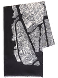 Black/White Paris Streets Illustration Lightweight Scarf