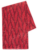 Red Fern Print Scarf with Foil Accents