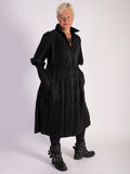 Black Long Pleated Coat