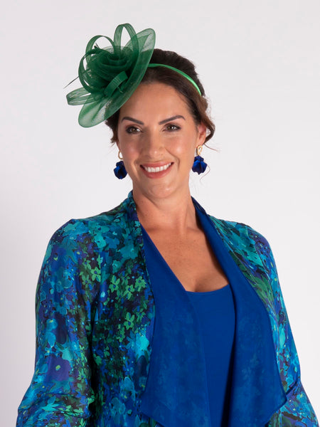 Emerald Swirls & Loops Fascinator