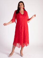 Poppy Lace Dress with Scallop Neck Detail