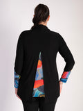 Black/Multi Jersey Top With Cowl