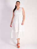 White Broderie Anglaise Tiered Sleeveless Dress