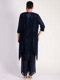 Navy Leopard Velvet Devoree Pixie Coat