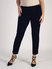 Navy Velvet Stretch Trouser