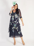 Pewter Bias Cut Chiffon Dress